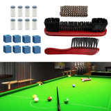 Maxbell Billiards Pool Table and Rail Brush Set Wipe Pool Snooker Accessories Red