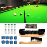 Maxbell Billiards Pool Table and Rail Brush Set Wipe Pool Snooker Accessories Yellow