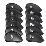 Maxbell 12 Pieces Golf Iron Headcover Set Premium PU Leather Golf Club Head Covers