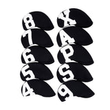 Maxbell 10Pcs Golf Iron Covers Set Wrap Neoprene Waterproof Sleeves Equipment