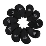 Maxbell 10Pcs Meshy Golf Iron Head Covers Lightweight Embroidered Club Label Premium