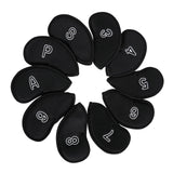 Maxbell 10Pcs Meshy Golf Iron Head Covers Lightweight Embroidered Club Label Premium