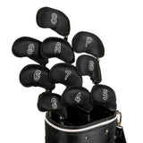 Maxbell 10Pcs Meshy Golf Iron Head Covers Lightweight Embroidered Club Label Premium