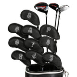 Maxbell 10Pcs Meshy Golf Iron Head Covers Lightweight Embroidered Club Label Premium