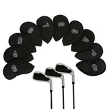 Maxbell 10Pcs Meshy Golf Iron Head Covers Lightweight Embroidered Club Label Premium