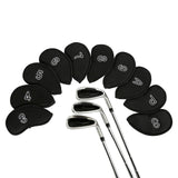 Maxbell 10Pcs Meshy Golf Iron Head Covers Lightweight Embroidered Club Label Premium