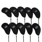 Maxbell 10Pcs Meshy Golf Iron Head Covers Lightweight Embroidered Club Label Premium