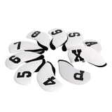 Maxbell 10Pcs Golf Iron Head Covers Sleeves Head Protector PU Outdoor Sports