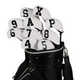 Maxbell 10Pcs Golf Iron Head Covers Sleeves Head Protector PU Outdoor Sports