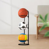 Maxbell 3 Tiers Ball Rack Vertical Ball Storage Basketball Storage Shelf for Kids