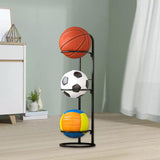 Maxbell 3 Tiers Ball Rack Vertical Ball Storage Basketball Storage Shelf for Kids