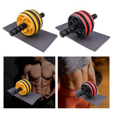Maxbell Ab Roller Wheel Strength Training for Men Women with Knee Mat Body Building Yellow
