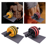 Maxbell Ab Roller Wheel Strength Training for Men Women with Knee Mat Body Building Yellow