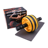 Maxbell Ab Roller Wheel Strength Training for Men Women with Knee Mat Body Building Yellow