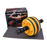Maxbell Ab Roller Wheel Strength Training for Men Women with Knee Mat Body Building Yellow