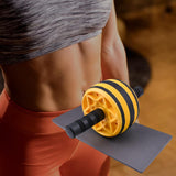 Maxbell Ab Roller Wheel Strength Training for Men Women with Knee Mat Body Building Yellow