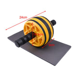 Maxbell Ab Roller Wheel Strength Training for Men Women with Knee Mat Body Building Yellow