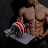 Maxbell Ab Roller Wheel Strength Training for Men Women with Knee Mat Body Building Red