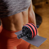 Maxbell Ab Roller Wheel Strength Training for Men Women with Knee Mat Body Building Red