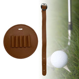 Maxbell Portable Golf Tee Holder Hanging Strap Waist Pack PU Golf Tee Pouch Bag Brown