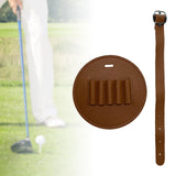 Maxbell Portable Golf Tee Holder Hanging Strap Waist Pack PU Golf Tee Pouch Bag Brown