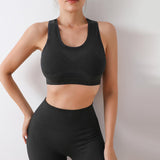 Maxbell Women Sports Bras tank top bras for Cycling Daily Wear Walking S and M Black