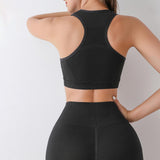 Maxbell Women Sports Bras tank top bras for Cycling Daily Wear Walking L and XL Black