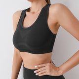 Maxbell Women Sports Bras tank top bras for Cycling Daily Wear Walking L and XL Black