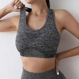 Maxbell Women Sports Bras tank top bras for Cycling Daily Wear Walking S and M Grey