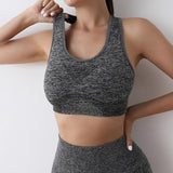 Maxbell Women Sports Bras tank top bras for Cycling Daily Wear Walking S and M Grey