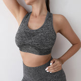 Maxbell Women Sports Bras tank top bras for Cycling Daily Wear Walking L and XL Grey