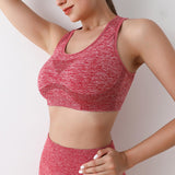 Maxbell Women Sports Bras tank top bras for Cycling Daily Wear Walking L and XL Red