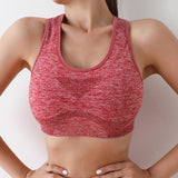 Maxbell Women Sports Bras tank top bras for Cycling Daily Wear Walking L and XL Red