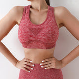 Maxbell Women Sports Bras tank top bras for Cycling Daily Wear Walking L and XL Red