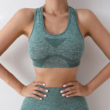 Maxbell Women Sports Bras tank top bras for Cycling Daily Wear Walking L and XL Green