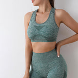 Maxbell Women Sports Bras tank top bras for Cycling Daily Wear Walking L and XL Green