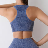 Maxbell Women Sports Bras tank top bras for Cycling Daily Wear Walking L and XL Blue