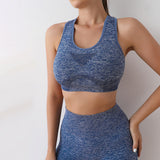 Maxbell Women Sports Bras tank top bras for Cycling Daily Wear Walking L and XL Blue