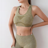 Maxbell Women Sports Bras tank top bras for Cycling Daily Wear Walking L and XL Yellow