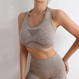 Maxbell Women Sports Bras tank top bras for Cycling Daily Wear Walking S and M Khaki