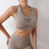 Maxbell Women Sports Bras tank top bras for Cycling Daily Wear Walking S and M Khaki