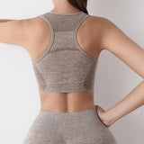 Maxbell Women Sports Bras tank top bras for Cycling Daily Wear Walking L and XL Khaki