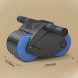 Maxbell Abdominal Roller Wheel with Mat Widened Double Wheels Body Building Workout Blue