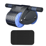 Maxbell Abdominal Roller Wheel with Mat Widened Double Wheels Body Building Workout Blue