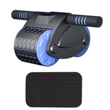 Maxbell Abdominal Roller Wheel with Mat Widened Double Wheels Body Building Workout Blue