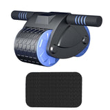 Maxbell Abdominal Roller Wheel with Mat Widened Double Wheels Body Building Workout Blue