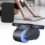 Maxbell Abdominal Roller Wheel with Mat Widened Double Wheels Body Building Workout Blue
