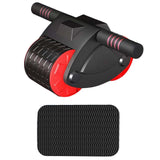 Maxbell Abdominal Roller Wheel with Mat Widened Double Wheels Body Building Workout Red