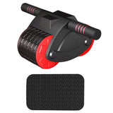 Maxbell Abdominal Roller Wheel with Mat Widened Double Wheels Body Building Workout Red