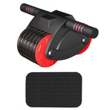 Maxbell Abdominal Roller Wheel with Mat Widened Double Wheels Body Building Workout Red